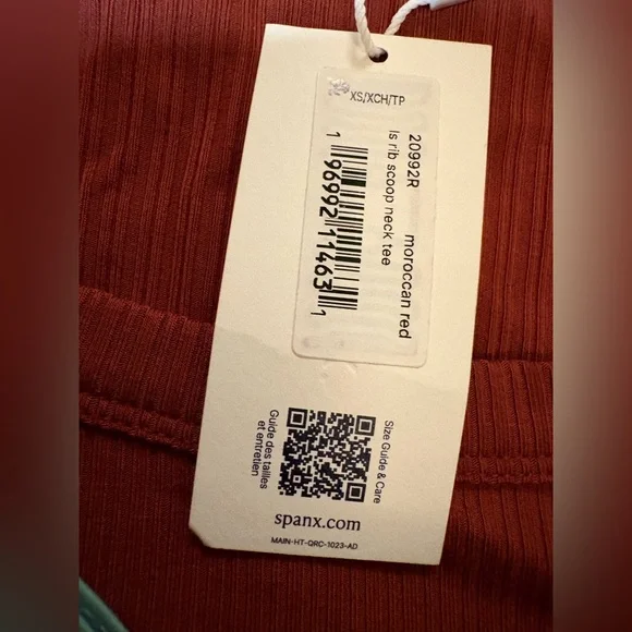 SPANX Ribbed Crew Neck Top in Rustic Red - Picture 2 of 8